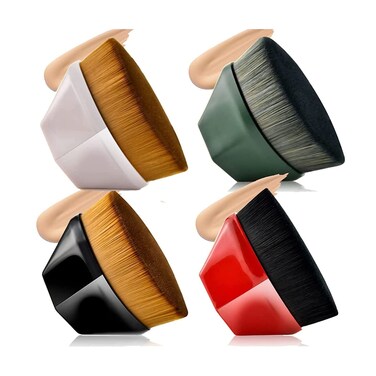Ouhoe 4 Packs Brochas De Maquillaje Para BaseFoundation Makeup BrushBrochas Planas Para Maquillaje Maquillaje Con Tapa Plana Cepillo For Women Girls 4 Packs