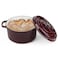 Enameled Cast Iron Dutch Oven 4 Quart Dutch Oven Pot with Lid Dutch Oven Suitable for Bread Baking Oven Safe Dutch Oven Pot with Loop Handles Nonstick Enamel Coated Cookware Wine Red