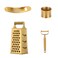 MINGYU Professional Kitchen Accessories 4pcs  Gold Box Grater 4 Sides Garlic Press Stainless Steel Potato  Apple Peeler Stainless Steel Corn Peeler Best For Vegetables  Fruits