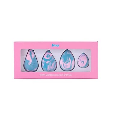 FAVY Velvet Microfiber Makeup Blender for Liquid Creams Powders Foundation and Primers  4 PACK Professional Streak Free Application Ultra Soft Flawless Natural Beauty MultiUse Blenders