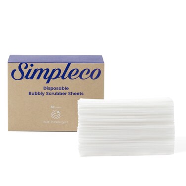 Simpleco Dish Sponge with Dish soap  PlantBased Sheet Sponges for Dishes Infused with Detergent  Presoaped Sponge with Dish Detergent Biodegradable and Compostable  50Pack