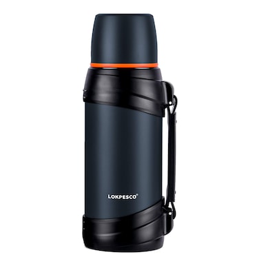 2L68oz Large Coffee Bottle for Travel Flasks for Hot and Cold Drinks Stainless Steel Vacuum Insulated Hot Water Bottles with 2 Cups for HikingCamping Keep Hot 24Hrs Blue