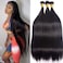 Morbeau Brazilian Virgin Hair Straight 3Bundles 30 32 34Inch Long Straight Human Hair Weave Bundles Unprocessed Brazilian Straight Hair Long Straight Hair Human Extensions Natural Black