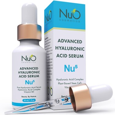 nuorganic Hyaluronic Acid  B5  Plant Stem Cells Skin Feels Hydrated Plumper Dewy and Rejuvenated  PhytoCellular Science  Multi Molecular  100 Hour Hydration  Better Skin in 7 Days