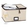 Wine Glass Storage Box with Dividers  Holds 12 Standard Size Wine Glasses up to 10 Tall  Stemware Storage Case  Protects Fine China  Durable Quilted Microfiber Bin with Carry Handles