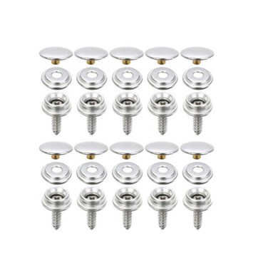 Snap Button Fasteners Kit for Leather Boat Cover Upholstery Snap Buttons Stud Screws Stainless Steel Marine Grade 40 set