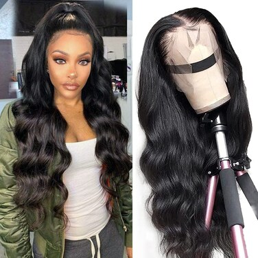 Cirvty Body Wave Lace Front Wigs Human Hair Wigs for Black Women 150 Density Brazilian 13x4 Hd Body Wave Lace Frontal Wigs Preplucked Hairline with Baby Hair Natural Color 20 inch