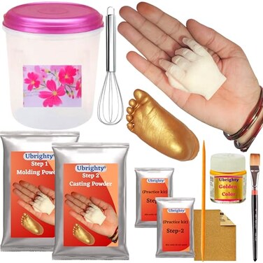 Ubrighty 3D Casting Kit for baby hand print and foot print printing kit Molding Clay Moulding Powder for Hand and foot Casting BABY CASTING KIT