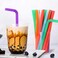 Flexible Jumbo Wide Straws Disposable Plastic Twists Milkshake Drinking Straws Bendy Smoothie Straws Assorted Colors  Great for Parties Carnivals Fun 83 inch 100 Count