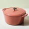 Ayesha Curry Kitchenware Enameled Cast Iron Dutch OvenCasserole Pot with Lid 6 Quart Redwood Red