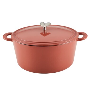 Ayesha Curry Kitchenware Enameled Cast Iron Dutch OvenCasserole Pot with Lid 6 Quart Redwood Red