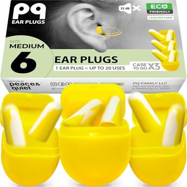 PQ Ear Plugs for Sleep  Small  Medium Foam Earplugs for Sleeping Noise Cancelling 32 dB Sound Blocking Premium Soft Earplugs for Women and Men Ear Plugs to Block Snoring Small Test