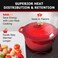 Mueller 6 Qt Enameled Cast Iron Dutch Oven HeavyDuty Casserole Dish and Braiser Pan with Lid and Stainless Knob Safe for All Cooktops