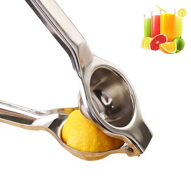Stickit Graphix Lemon SqueezerHandheld Stainless Steel Manual Citrus Juicer for OrangeLimeFruit Silver