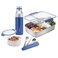 Smash Ecofriendly Bento 8Piece Lunch Kit  Blue color  Box with 3 compartments Snack Box 169 fl oz Bottle 3 piece Cutlery