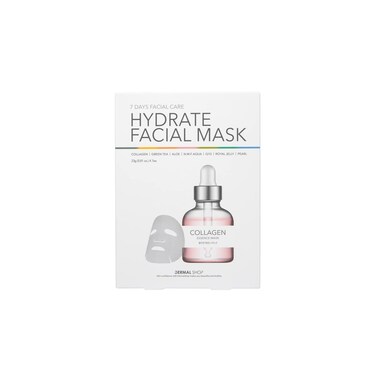Dermal Shop Hydrate Facial Mask  7 Masks for Daily Use  Skincare Sheet for Oily Dry Sensitive Skin  Anti Aging Full Face Mask  Moisturize  Tighten Your Skin