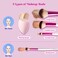 Ruby Kisses Makeup Brushes Travel Size Complexion Brush Set Powder Angled Buffer Blending Concealer Brush and Blending Sponge Travel Friendly 5 PCS Set