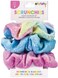 iscream Silky Soft Shimmery Fleece Set of 3 Scrunchies  Pink Blue and Rainbow Shimmer