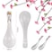 Rhymad 6 Pieces Japanese Retro Soup Spoons Ceramics Soup Spoons Japanese Style Rice Spoon Flatware Asian Chinese Serving Spoons Appetizers Tableware Meal Partner for Tasting