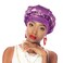 Beauty Town Aso Oke Auto Gele Headtie Satin Head Wrap Turban Purple