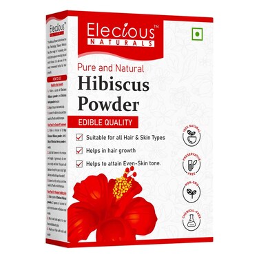 Elecious Hibiscus Powder for Hair Growth Face and Skin Glowing Skin Ideal for Preparing Hair Pack Hair Oil Face Pack and Hibiscus Tea 200gm