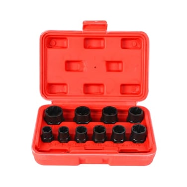 11PC 38 Drive Impact Bolt Nut Remover Set Twist Socket Screw Extractor Tools 9mm 19mm for Removing Damaged Dead Rusted RoundedOff Bolts Nuts  Screws