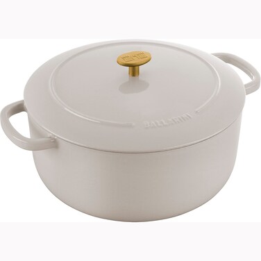 BALLARINI Bellamonte Cast Iron 76qt Round Dutch Oven  Crema White