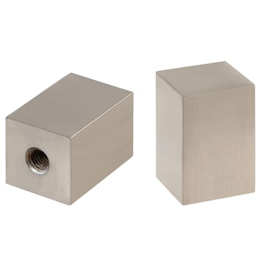 ASPEN CREATIVE 2403122 Rectangular Cube Finial for Lamp Shade 2 Pack Brushed Nickel