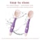 Baby Utensils Spoon Fork with Travel Case Toddler Utensils for Self Feeding Bendable Handle Silverware for Kids Children 4 Set PinkYellowGreenPurple