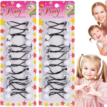 Beauty Town 24 Count Hair Ties 16mm Clear Assorted  ClearWhite for Girls Toddlers Kids Long Lasting  NonBreakable Fashionable Hair Accessories
