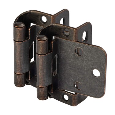 Cosmas 18650ORB Oil Rubbed Bronze Self Closing Partial Wrap Cabinet Hinge 12 Inch Overlay Pair 18650ORB