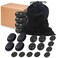 SereneLife 20 Pc Hot Massage Stone Set  Heated Stones with Traveling BagSmall Brown Box Smooth  Sculpted Round Basalt Rock Relieves Pains Caused by Sprains  Strains
