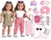 Sweet Dolly Doll Clothes Large Size Suitcase Travel Play Set Doll Accessories for American 18 Inch Dolls