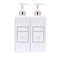 Empty Plastic Pump Bottles Square Shampoo Bottle Conditioner Soap Lotion Refillable BPA Free for Body Wash Moisturizer Face Cream Liquid Hand Soap SelfTanner SilverWhite