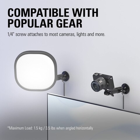 Elgato Wall Mount  Horizontal Articulated Arm with 14 Inch Thread for Easy Mounting and Adjusting of Lights Cameras and Microphones Perfect for Streaming Videoconferencing StudiosBlack