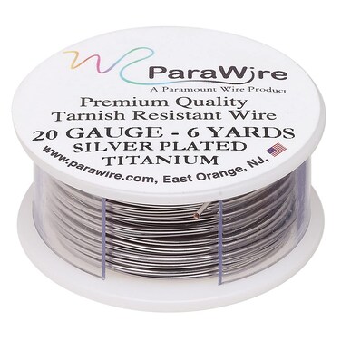 ParaWire TitaniumFinished SilverPlated Copper Craft Wire 20Gauge 6Yards with Clear Protective Coating
