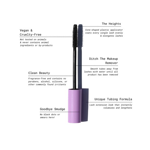 Half Caked Totally Tubular Mascara The Heights  tubing formula blackest black flakefree smudgefree easy to remove  85ml
