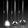 Wok Spatula and LadleSkimmer Slotted Spoon Set  Mirror Polished Asian Wok Cooking Tools  188 Stainless Steel Wide Wok Spatula  Wok Utensils Set Professional