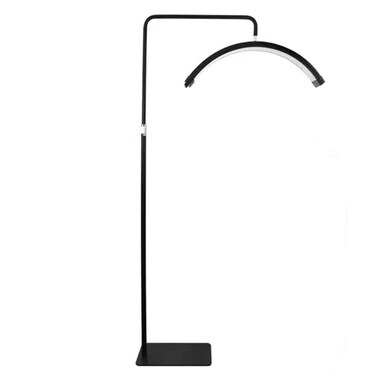 Amira Beauty LED Floor Lash Light Lamp Half Moon  Black Adjustable Rotating Sleek Modern Lighting for Estheticians Skincare Lashes Eyebrows Eyelash Extenstions Filming Content Nail Tattoo Artist