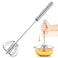 ANYI Whisk 12Inch Stainless Steel Long Handle Egg Beater Hand Push Wisking Tool for Home Whisks for Cooking Blending Beating  Stirring Silver