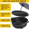NATIVO 6QT PreSeasoned Outdoor Cast Iron Dutch Oven Pot with Multipurpose Lid Dutch Oven for Camping and Outdoor Cooking using Fire and Coals With Legs and Reversible Lid Grill