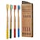 EcoSlurps 4 Bamboo Toothbrushes Multipack  Award Winning Medium Bristle Biodegradable Bamboo Toothbrush Pack 4 Adult Medium MultiColored