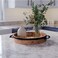 Round Coffee Table Tray  13 Farmhouse Wood Serving Tray with Metal Handles  Round Decorative Tray for Coffee Table  Round Ottoman Tray Decor  Wooden Circle Tray for Kitchen Counter