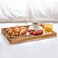 KITEISCAT Acacia Wood Serving Tray with Handles  17Inch Decorative Wooden Tray  Perfect for Breakfast Lunch Dinner Appetizers Patio Ottoman Coffee Table  Durable Living Room and Couch Tray