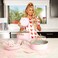 Paris Hilton Epic Nonstick Pots and Pans Set Multilayer Nonstick Coating Tempered Glass Lids Soft Touch Stay Cool Handles Made without PFOA Dishwasher Safe Cookware Set 12Piece Pink