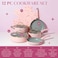 Paris Hilton Epic Nonstick Pots and Pans Set Multilayer Nonstick Coating Tempered Glass Lids Soft Touch Stay Cool Handles Made without PFOA Dishwasher Safe Cookware Set 12Piece Pink
