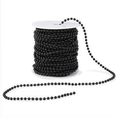 Black Pearl Beads on a String Roll for Crafts 4 mm 25 Yards