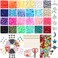 Lourella 4900 PCS Clay Beads for Jewelry Making Kit 750 PCS Letter Beads Figure BeadsHeartShaped Beads 100PCS Smile Beads8 PCS Blue Charms for DIY Jewelry Making Bracelets