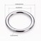 COOHC Metal O Rings 2 Inch Inner Diameter Welded Heavy Duty Seamless Molded Solid Round Ring Silver 6 Pcs