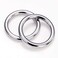 COOHC Metal O Rings 2 Inch Inner Diameter Welded Heavy Duty Seamless Molded Solid Round Ring Silver 6 Pcs